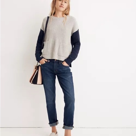 Madewell Patch Pocket Pullover Sweater in Colorblock - Picture 1 of 11